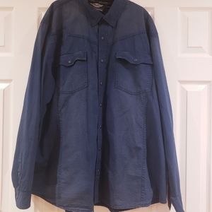 Men's Harley Davidson Long Sleeve Shirt 3XL - Navy Blue